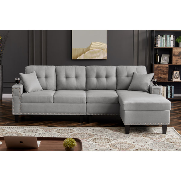 DEVION Furniture 2 Piece Upholstered Sectional Reviews Wayfair   2   Piece Upholstered Sectional 